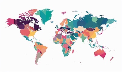 Weltkarte meistgesprochene Sprachen Rangliste