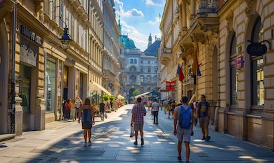 ein Tourist während einer Sprachreise in Wien