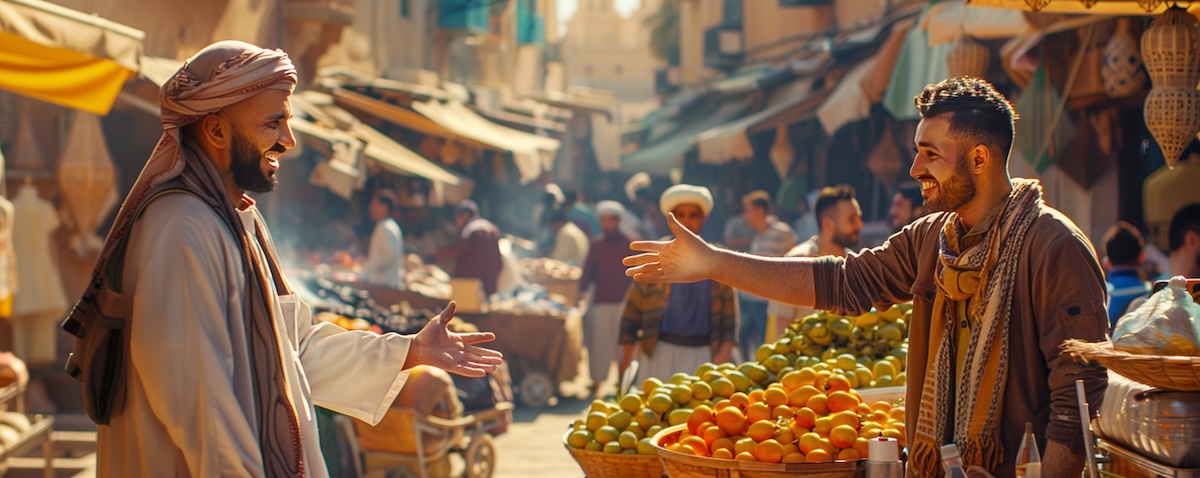 Arabische Wörter lernen: Gespräch auf einem arabischen Markt