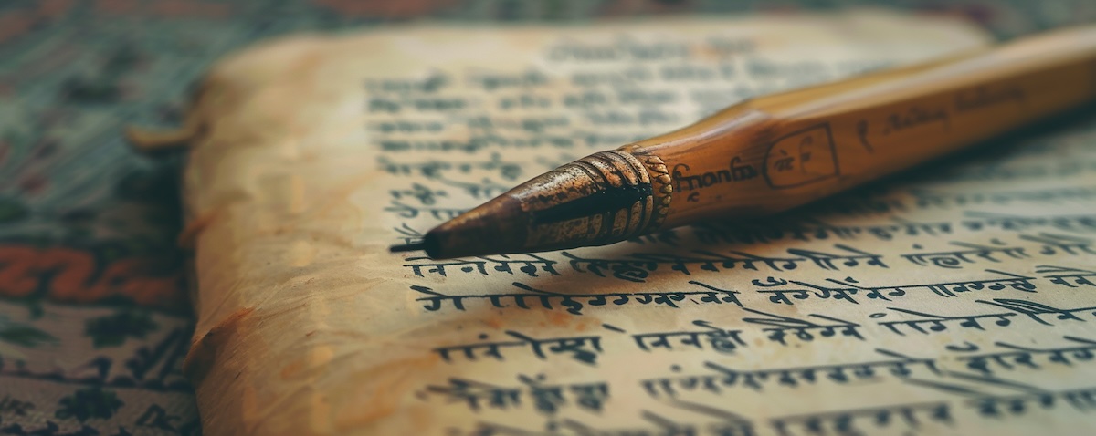 Hindi Vokabeln lernen, Notizbuch mit Devanagari-Schrift