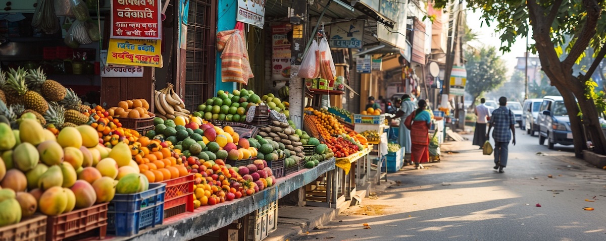 Die wichtigsten Wörter auf Tamil – Marktstände in Chennai mit tamilischen Schildern