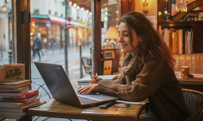 Französisch lernen im Café in Paris