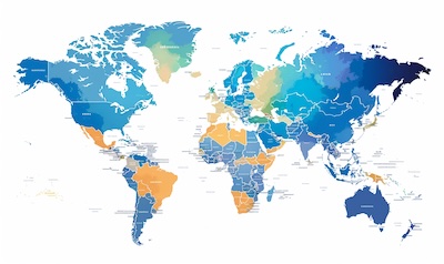 Verbreitung Französisch Weltkarte frankophone Länder