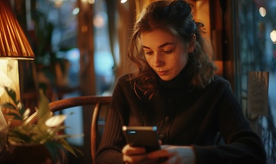 Rumänisch lernen mit App im Cafe