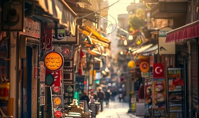 Türkische Schilder Hinweise Istanbul Alltag