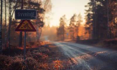 Schweden Landessprache Sverige Schild Natur
