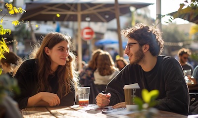 Hebräisch Alltagsgespräch Israel casual Tel Aviv Café