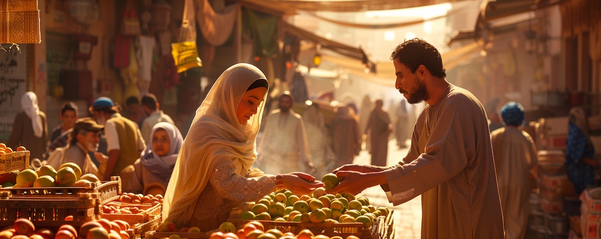 Arabische Zahlen im Alltag: Handel auf einem arabischen Markt