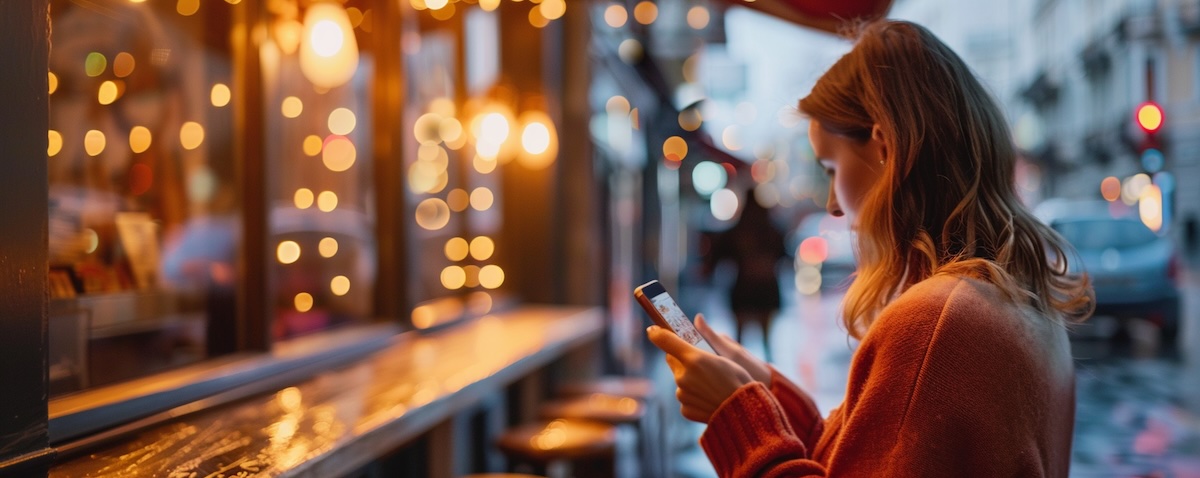 Person lernt Spanisch mit einer App auf dem Smartphone