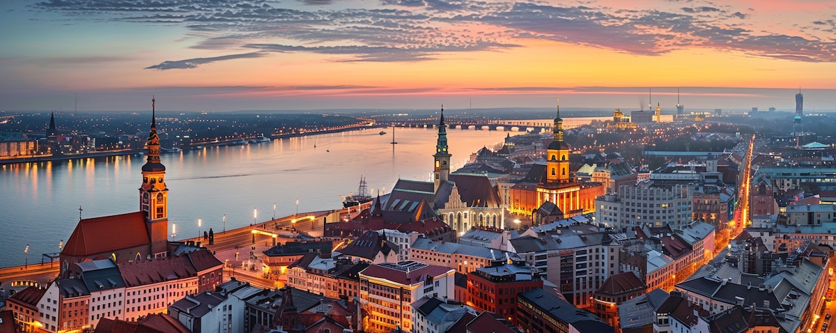 Blick auf die Altstadt von Riga als Einstieg zum Lettisch lernen