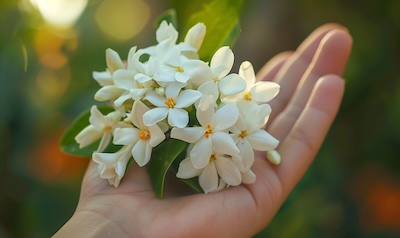Machmoum aus Jasmin, in Tunesien ein traditionelles Symbol für Liebe und Zuneigung