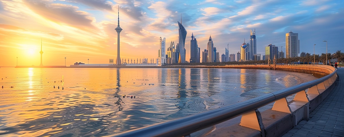 Skyline von Kuwait-Stadt am Persischen Golf