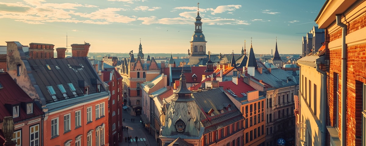 Rigaer Altstadt als Aufmacher zur Frage nach der Sprache in Lettland