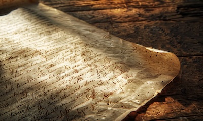 Historische Handschrift als Sinnbild der Freisinger Denkmäler