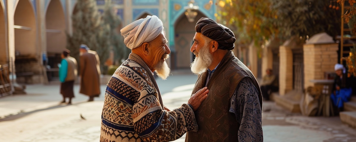 Marktstand mit Gewürzen in Usbekistan, wichtige Wörter auf Usbekisch